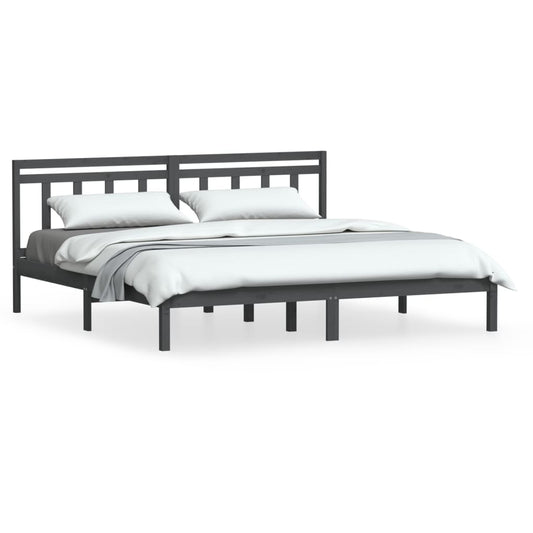 3100611 vidaXL Bed Frame without Mattress Grey Solid Wood 200x200 cm (810039+814116) 3100611 vidaXL Bed Frame without Mattress Grey Solid Wood 200x200 cm (810039+814116)