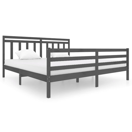 3100676 vidaXL Bed Frame without Mattress Grey Solid Wood 200x200 cm (810452+814116) 3100676 vidaXL Bed Frame without Mattress Grey Solid Wood 200x200 cm (810452+814116)