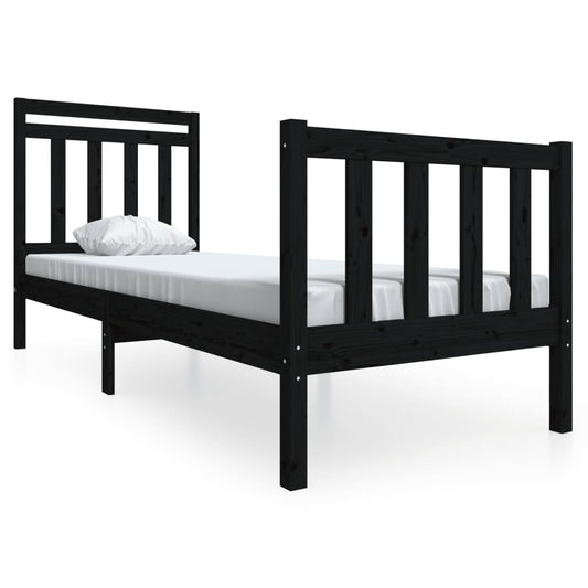 Bed Frame without Mattress Black Small Single Solid Wood Bed Frame without Mattress Black Small Single Solid Wood