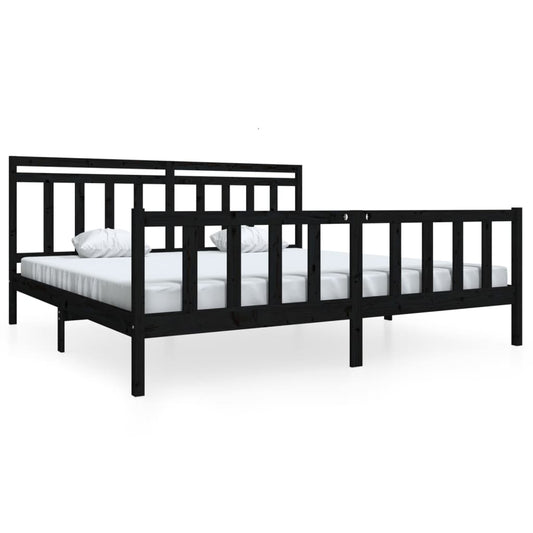 3100982 vidaXL Bed Frame without Mattress Black Solid Wood 200x200 cm (810106+814118) 3100982 vidaXL Bed Frame without Mattress Black Solid Wood 200x200 cm (810106+814118)