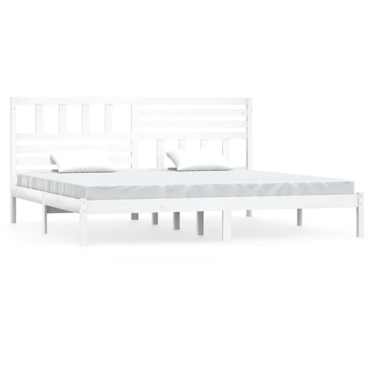 Bed Frame | White | Solid Pine Wood | 200x200 cm | Durable | Bed Frame Bed Frame | White | Solid Pine Wood | 200x200 cm | Durable | Bed Frame