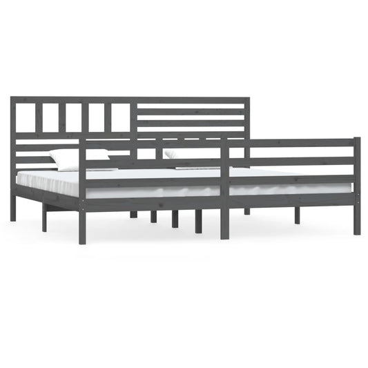 Bed Frame | Grey | Solid pine wood | Double | Durable | Bed Frame Bed Frame | Grey | Solid pine wood | Double | Durable | Bed Frame