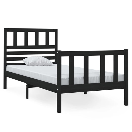 Bed Frame without Mattress Black Small Single Solid Wood Bed Frame without Mattress Black Small Single Solid Wood