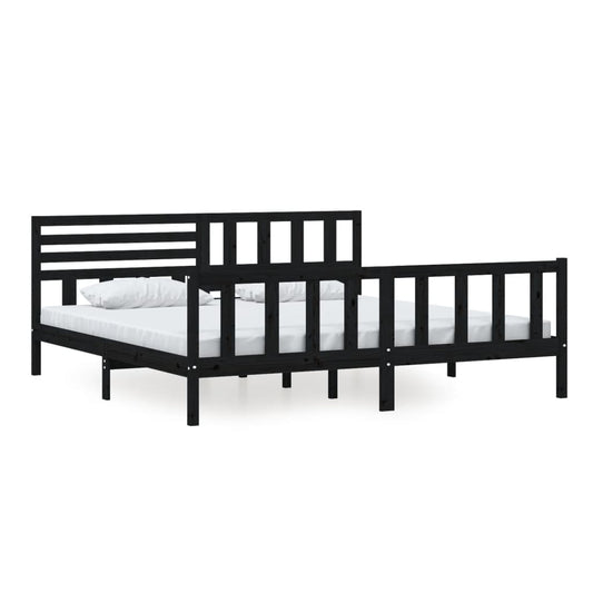 Bed Frame | Black | Solid pine wood | 200 x 200 cm | Strong Build Bed Frame | Black | Solid pine wood | 200 x 200 cm | Strong Build
