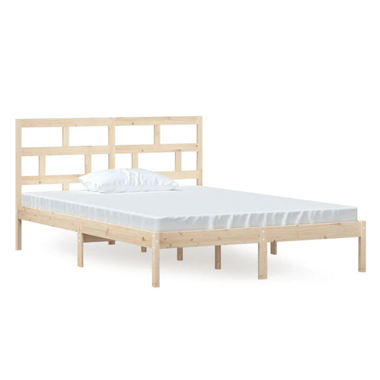 Bed Frame | Natural Pine | Solid Pine Wood | 140 x 200 cm | Rectangular Bed Frame | Natural Pine | Solid Pine Wood | 140 x 200 cm | Rectangular