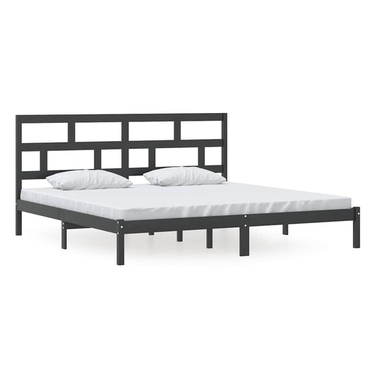 Bed Frame | Black | Solid pine wood, Plywood slats | Double | Modern Bed Frame | Black | Solid pine wood, Plywood slats | Double | Modern
