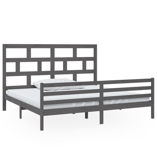 3101305 vidaXL Bed Frame without Mattress Grey Solid Wood 200x200 cm (810452+814216) 3101305 vidaXL Bed Frame without Mattress Grey Solid Wood 200x200 cm (810452+814216)