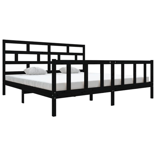3101372 vidaXL Bed Frame without Mattress Black Solid Wood 200x200 cm (810106+814218) 3101372 vidaXL Bed Frame without Mattress Black Solid Wood 200x200 cm (810106+814218)