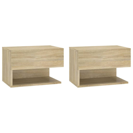 810960 vidaXL Wall-mounted Bedside Cabinets 2 pcs Sonoma Oak 810960 vidaXL Wall-mounted Bedside Cabinets 2 pcs Sonoma Oak