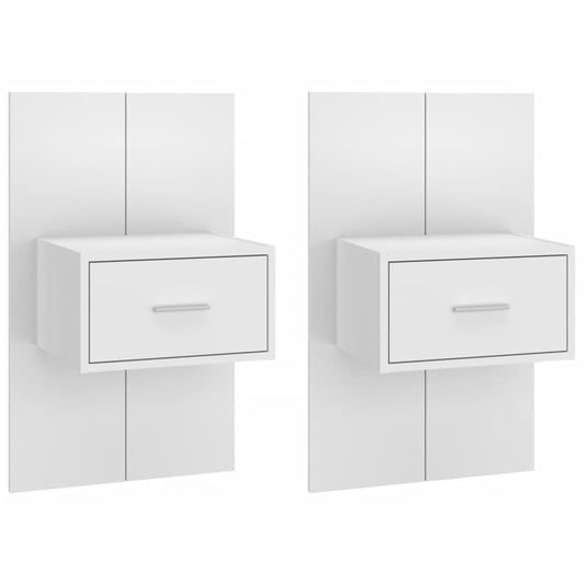 810972 vidaXL Wall-mounted Bedside Cabinets 2 pcs White 810972 vidaXL Wall-mounted Bedside Cabinets 2 pcs White