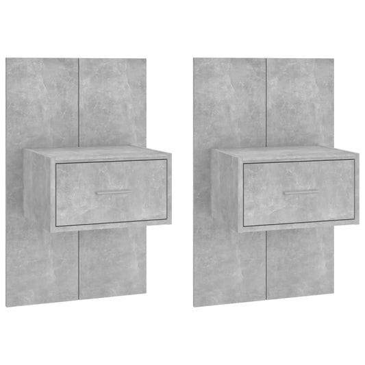 810980 vidaXL Wall-mounted Bedside Cabinets 2 pcs Concrete Grey 810980 vidaXL Wall-mounted Bedside Cabinets 2 pcs Concrete Grey