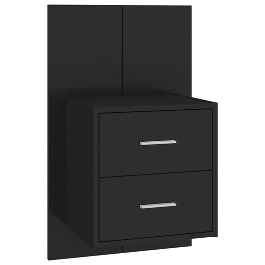 Wall-mounted Bedside Cabinet Black Wall-mounted Bedside Cabinet Black
