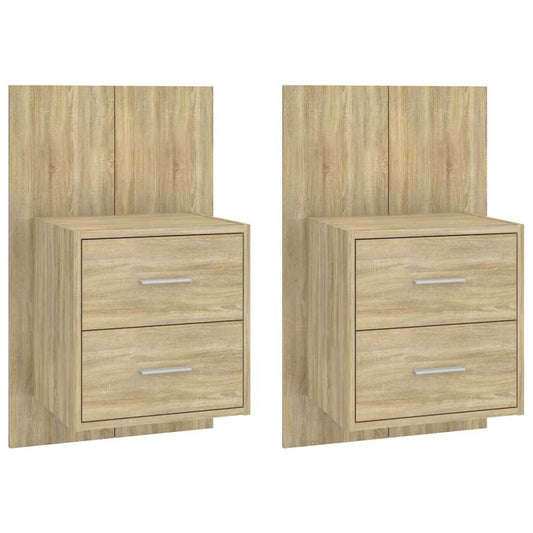 810996 vidaXL Wall-mounted Bedside Cabinets 2 pcs Sonoma Oak 810996 vidaXL Wall-mounted Bedside Cabinets 2 pcs Sonoma Oak