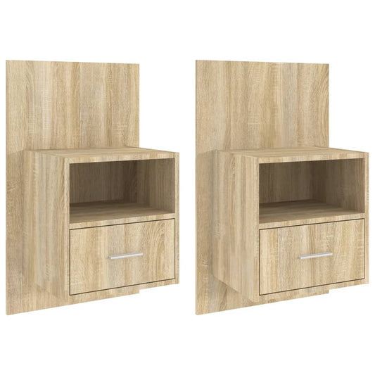 811014 vidaXL Wall-mounted Bedside Cabinets 2 pcs Sonoma Oak 811014 vidaXL Wall-mounted Bedside Cabinets 2 pcs Sonoma Oak