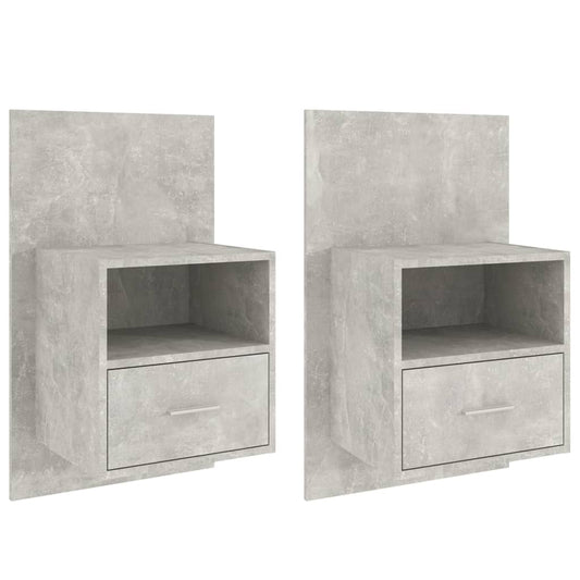811016 vidaXL Wall-mounted Bedside Cabinets 2 pcs Concrete Grey 811016 vidaXL Wall-mounted Bedside Cabinets 2 pcs Concrete Grey