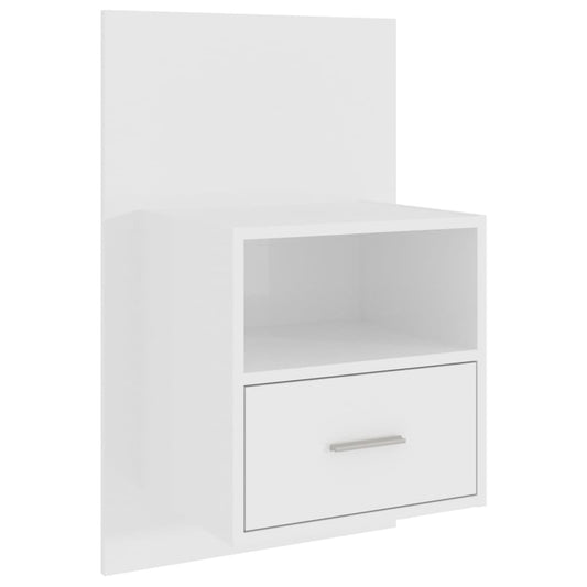 Wall-mounted Bedside Cabinet High Gloss White Wall-mounted Bedside Cabinet High Gloss White