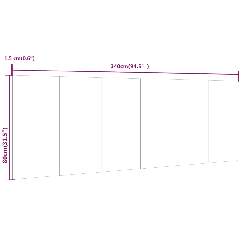 Wall Headboard | Concrete Grey | Engineered Wood | 240 x 1.5 x 80 cm