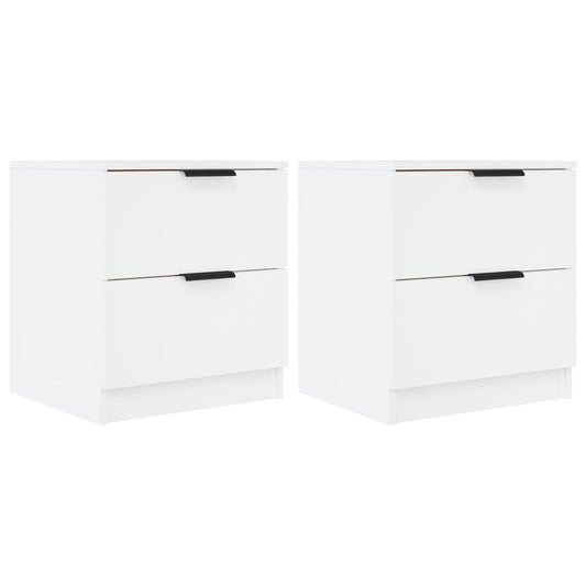 Bedside Cabinets 2 pcs White Engineered Wood Bedside Cabinets 2 pcs White Engineered Wood