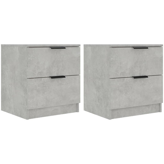 Bedside Cabinets 2 pcs Concrete Grey Engineered Wood Bedside Cabinets 2 pcs Concrete Grey Engineered Wood