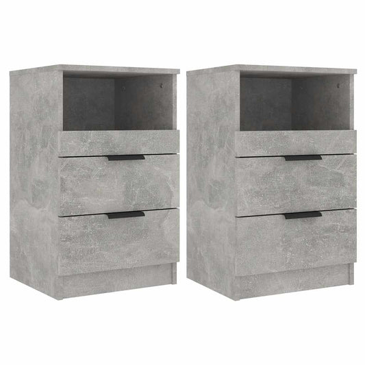 Bedside Cabinets 2 pcs Concrete Grey Engineered Wood Bedside Cabinets 2 pcs Concrete Grey Engineered Wood