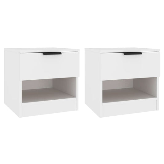 Bedside Cabinets 2 pcs White Engineered Wood Bedside Cabinets 2 pcs White Engineered Wood