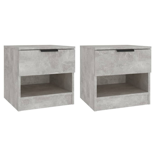 Bedside Cabinets 2 pcs Concrete Grey Engineered Wood Bedside Cabinets 2 pcs Concrete Grey Engineered Wood