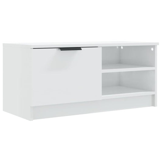 TV Cabinet High Gloss White 80x35x36.5 cm Engineered Wood TV Cabinet High Gloss White 80x35x36.5 cm Engineered Wood