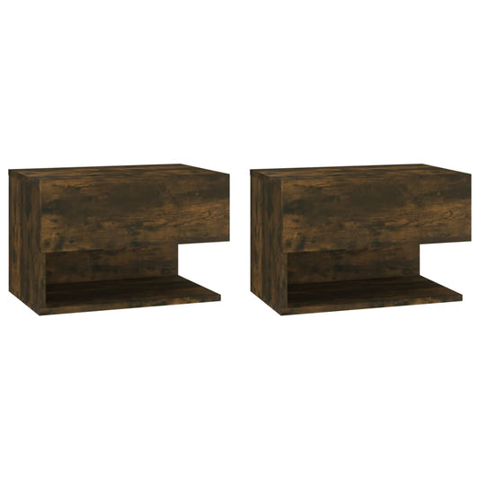 816947 vidaXL Wall-mounted Bedside Cabinets 2 pcs Smoked Oak 816947 vidaXL Wall-mounted Bedside Cabinets 2 pcs Smoked Oak