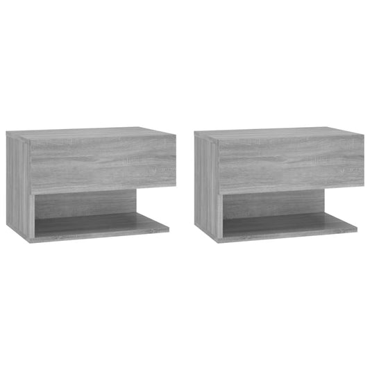 816949 vidaXL Wall-mounted Bedside Cabinets 2 pcs Grey Sonoma 816949 vidaXL Wall-mounted Bedside Cabinets 2 pcs Grey Sonoma