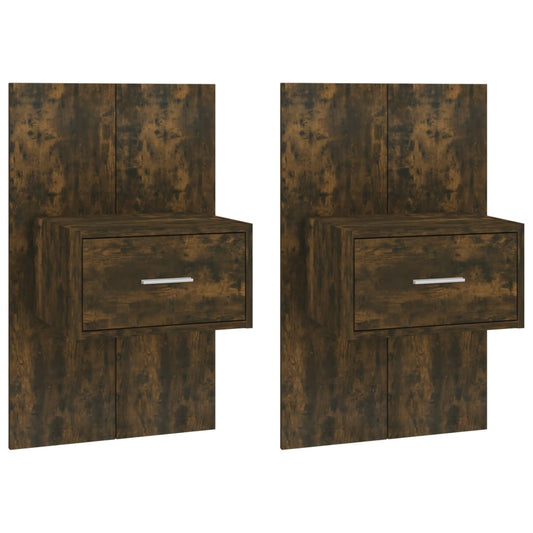 Wall-mounted Bedside Cabinets 2 pcs Smoked Oak Wall-mounted Bedside Cabinets 2 pcs Smoked Oak