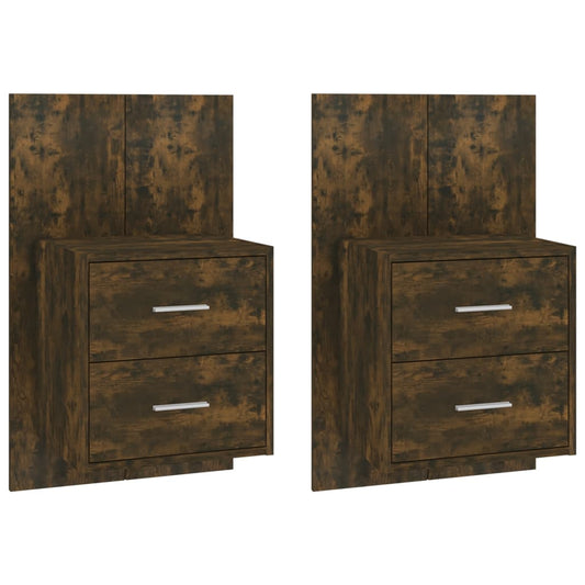 Wall-mounted Bedside Cabinets 2 pcs Smoked Oak Wall-mounted Bedside Cabinets 2 pcs Smoked Oak