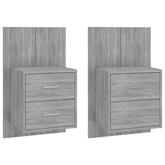 Wall-mounted Bedside Cabinets 2 pcs Grey Sonoma Wall-mounted Bedside Cabinets 2 pcs Grey Sonoma