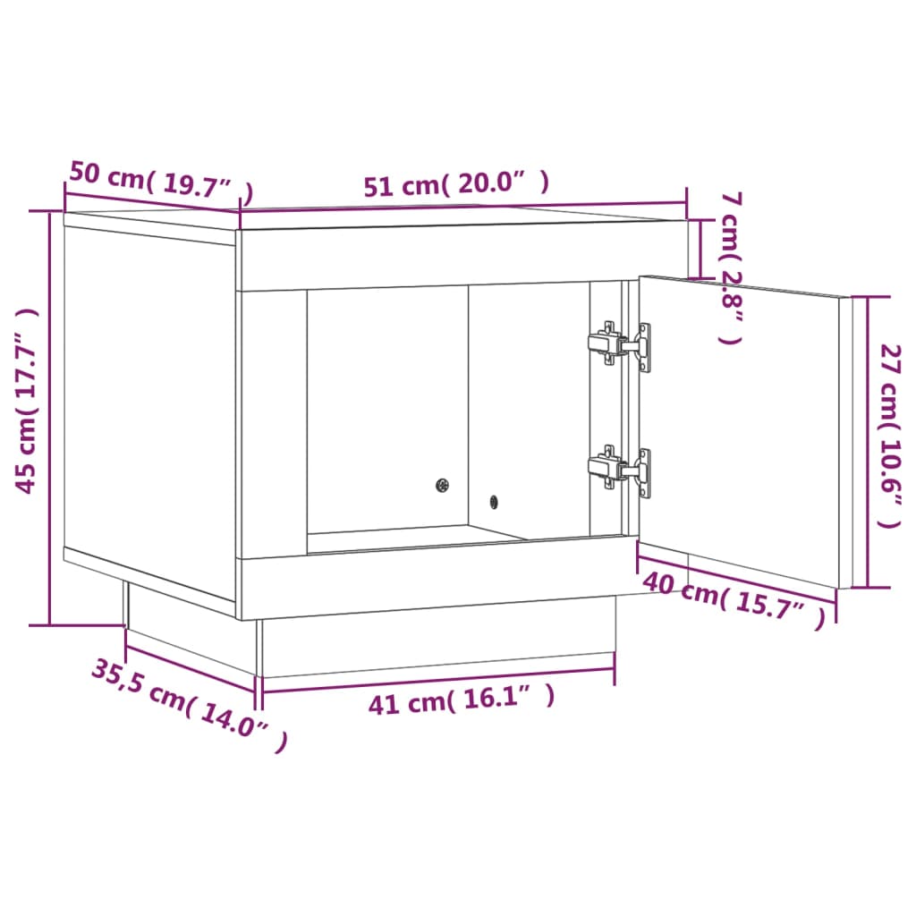 Coffee Table Smoked Oak 51x50x45 cm Engineered Wood
