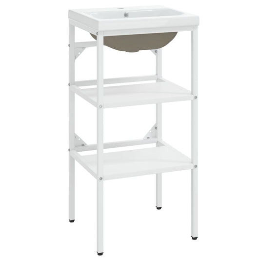 Bathroom Washbasin Frame with Built-in Basin White Iron Bathroom Washbasin Frame with Built-in Basin White Iron
