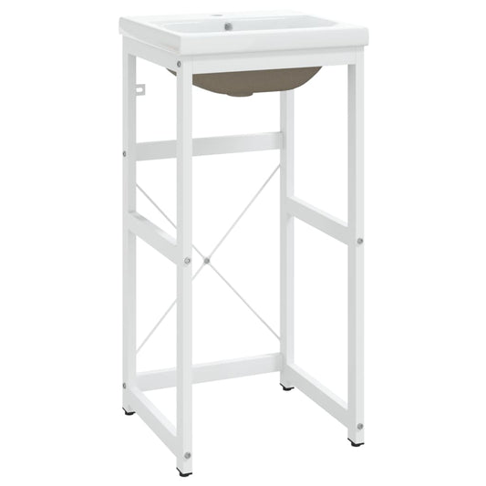 Bathroom Washbasin Frame with Built-in Basin White Iron Bathroom Washbasin Frame with Built-in Basin White Iron