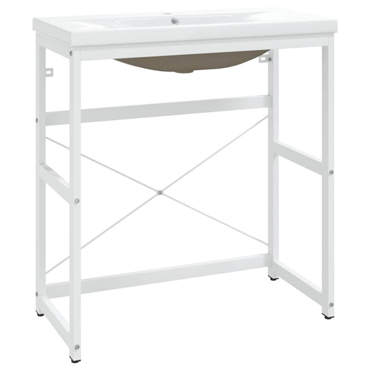 Bathroom Washbasin Frame with Built-in Basin White Iron Bathroom Washbasin Frame with Built-in Basin White Iron
