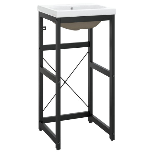 Bathroom Washbasin Frame with Built-in Basin Black Iron Bathroom Washbasin Frame with Built-in Basin Black Iron