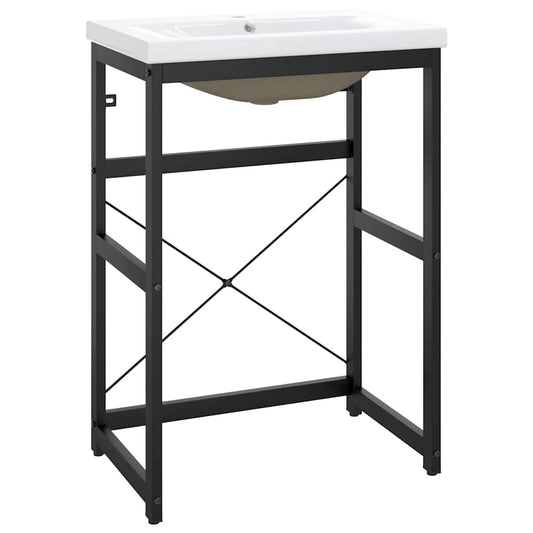 Bathroom Washbasin Frame with Built-in Basin Black Iron Bathroom Washbasin Frame with Built-in Basin Black Iron