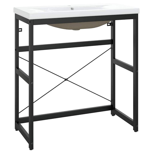 Bathroom Washbasin Frame with Built-in Basin Black Iron Bathroom Washbasin Frame with Built-in Basin Black Iron