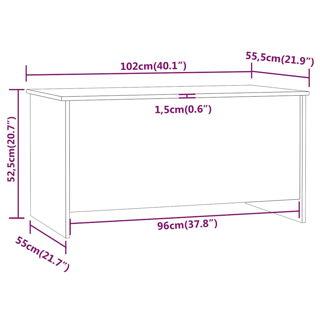 Coffee Table Sonoma Oak 102x55,5x52,5 cm Engineered Wood