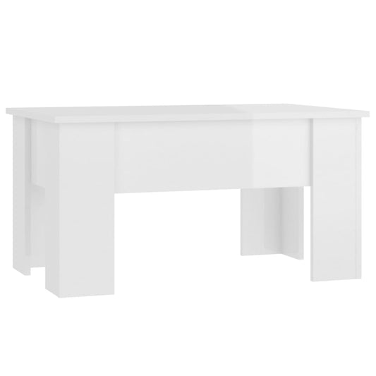 Coffee Table High Gloss White 79x49x41 cm Engineered Wood Coffee Table High Gloss White 79x49x41 cm Engineered Wood