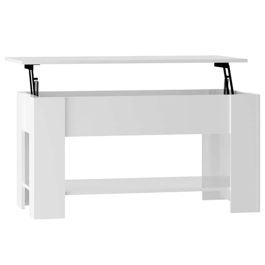 Coffee Table High Gloss White 101x49x52 cm Engineered Wood Coffee Table High Gloss White 101x49x52 cm Engineered Wood