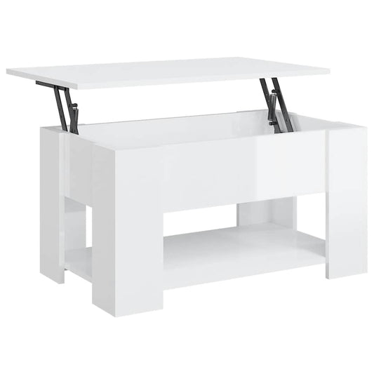 Coffee Table High Gloss White 79x49x41 cm Engineered Wood Coffee Table High Gloss White 79x49x41 cm Engineered Wood