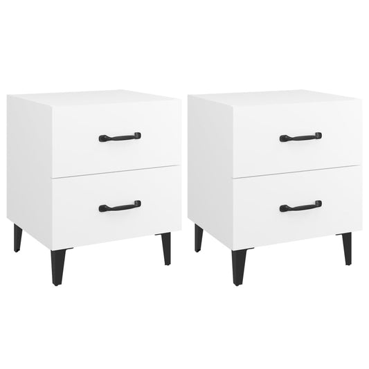 Bedside Cabinets 2pcs White 40x35x47.5 cm Bedside Cabinets 2pcs White 40x35x47.5 cm