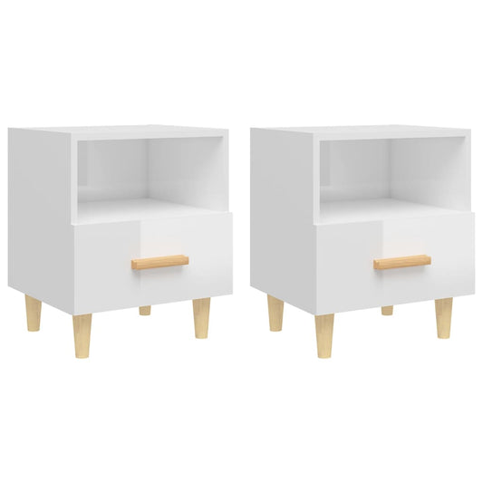 Bedside Cabinets 2 pcs High Gloss White 40x35x47 cm Bedside Cabinets 2 pcs High Gloss White 40x35x47 cm