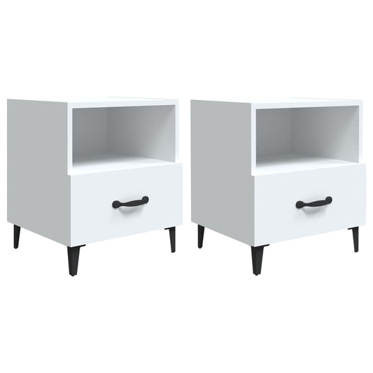 Bedside Cabinets 2 pcs White Engineered Wood Bedside Cabinets 2 pcs White Engineered Wood