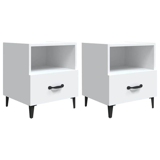 Bedside Cabinets 2 pcs White Engineered Wood Bedside Cabinets 2 pcs White Engineered Wood