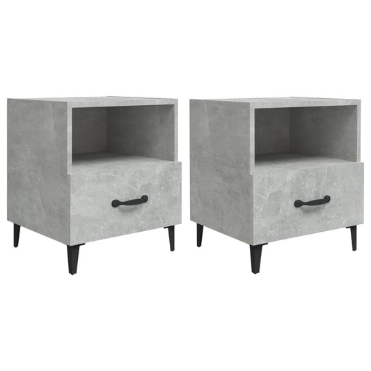 Bedside Cabinets 2 pcs Concrete Grey Engineered Wood Bedside Cabinets 2 pcs Concrete Grey Engineered Wood