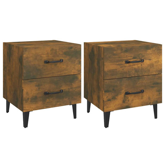 Bedside Cabinets 2 pcs Smoked Oak 40x35x47,5 cm Bedside Cabinets 2 pcs Smoked Oak 40x35x47,5 cm