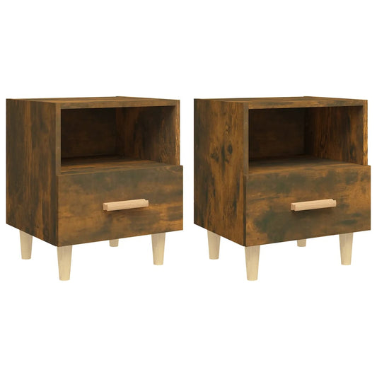 Bedside Cabinets 2 pcs Smoked Oak 40x35x47 cm Bedside Cabinets 2 pcs Smoked Oak 40x35x47 cm